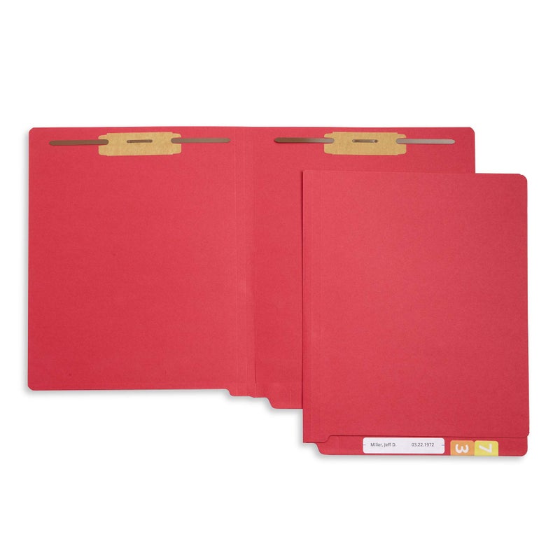 Blue Summit Supplies 50 Red End Tab Fastener File Folders - Reinforced Straight Cut Tab - Durable 2 Prongs Designed to Organize Standard Medical Files, Receipts, Office Reports, and More - Letter Size, Red, 50 Pack - Image 3